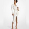 Enchanting Midi White Chambray Dress
